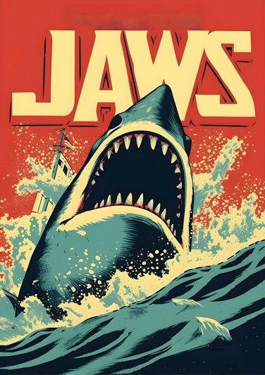 Jaws Minimal Artwork Alternative Poster Imagination Drawing Unique