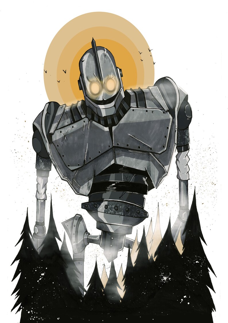 The Iron Giant Animation Movie Artwork Poster Etsy