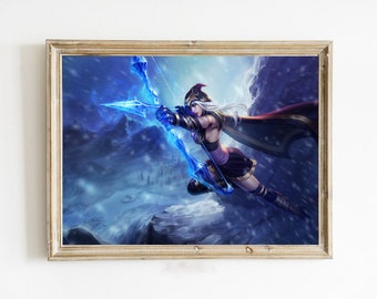 Ashe the Frost Archer - League of Legends Video Game Hero Poster