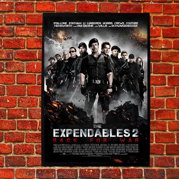 The Expendables Back for War 2012 Stallone Statham LI Lundgren Norris Crews Van Damme Willis Schwarzenegger Action Movie Poster Expendables