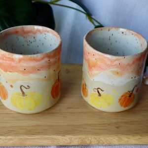Handmade Pumpkin Mugs - Handmade Ceramic Mugs / Handmade Ceramics / Pumpkins / Autumn Pottery / Cosy mugs / Pumpkin Ceramics