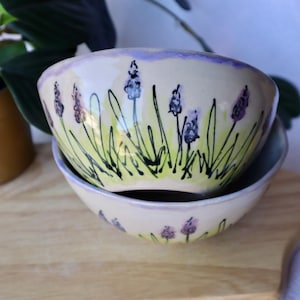 Small Handmade Wonky Lavender Ceramic Bowl / Handmade Bowl