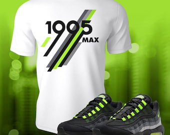 Air Max Black Neon Green Sneaker Shoe Match T-shirt Shirt Summer Jersey Short Sleeve Tee Unisex Softstyle T-Shirt