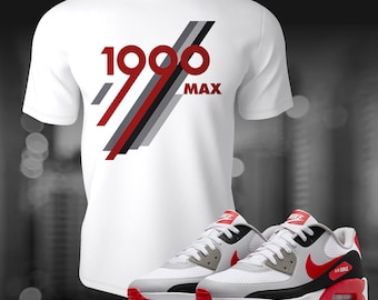 Air Max 90 Universität Rot Sneaker Schuh Match T-Shirt Shirt Sommer Jersey Kurzarm T-Shirt Unisex Softstyle T-Shirt