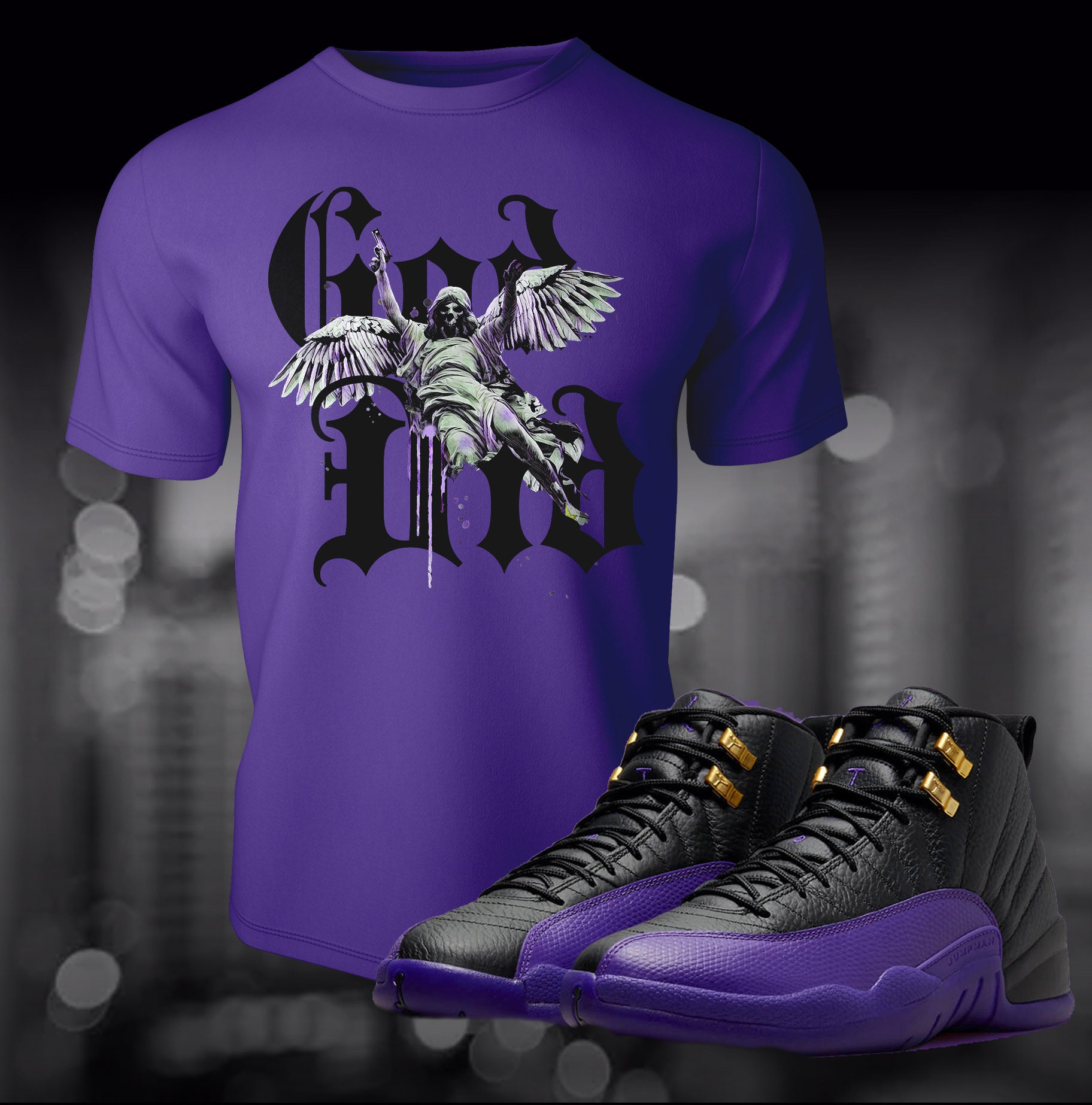shirts to go with black and purple 12s