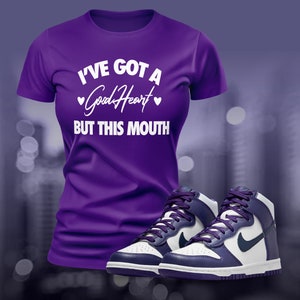 Dunks Purple Sneaker Match Tee T-Shirt to Match Streetwear Shoe Match Retro OG Summer Unisex Jersey Short Sleeve Tee
