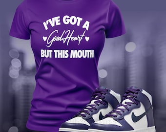 Dunks Purple Sneaker Match Tee T-Shirt to Match Streetwear Shoe Match Retro OG Summer Unisex Jersey Short Sleeve Tee