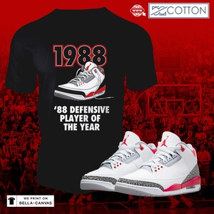 3 Fire Red Shoe Sneaker Match Shirt - Retro 3&#39;s  Unisex Short Sleeve Tee