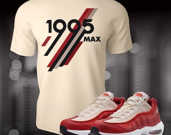 Air Max 95 Mystic Red Shirt to Match Street Wear Summer T-shirt Sneaker Match Tees Unisex Jersey Short Sleeve Tee