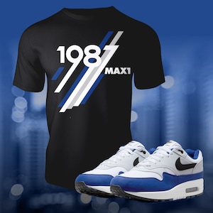 Air Max 1Deep Royal Blue Shirt to Match Street Wear Summer T-shirt Sneaker Match Tees Unisex Jersey Short Sleeve Tee