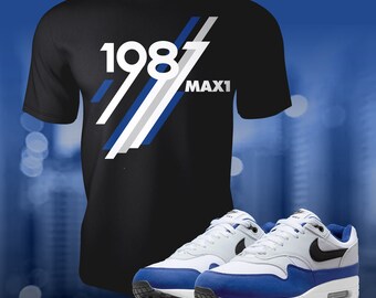Air Max 1Deep Royal Blue Shirt to Match Street Wear Summer T-shirt Sneaker Match Tees Unisex Jersey Short Sleeve Tee