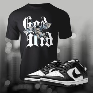 1 Retro Low OG Black Panda Shirt to Match Street Wear Unisex Summer Sneaker Jersey Short Sleeve Tee