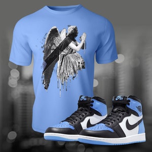 1 Retro High OG UNC Toe Shirt to Match Street Wear Unisex Summer Sneaker Jersey Short Sleeve Tee image 2