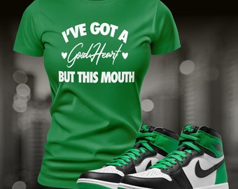 Camiseta verde Retro 1 OG Sneaker Match para combinar con la ropa de calle, camiseta Retro de verano Unisex, camiseta de manga corta