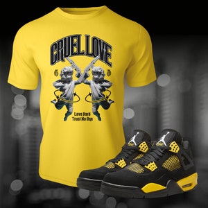 Retro Yellow Thunder 4 Sneaker Match Tee Shirt To Match Streetwear Summer Shoe Match OG Unisex Tee