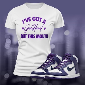 Dunks Purple Sneaker Match Tee T-Shirt to Match Streetwear Shoe Match Retro OG Summer Unisex Jersey Short Sleeve Tee
