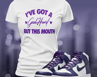 Dunks Purple Sneaker Match Tee T-Shirt to Match Streetwear Shoe Match Retro OG Summer Unisex Jersey Short Sleeve Tee