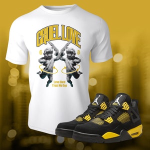 Retro Yellow Thunder 4 Sneaker Match Tee Shirt To Match Streetwear Summer Shoe Match OG Unisex Tee