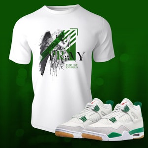 Retro 4 SB Pine Green Sneaker Match T-shirt Street Wear Summer Unisex Jersey Short Sleeve Tee