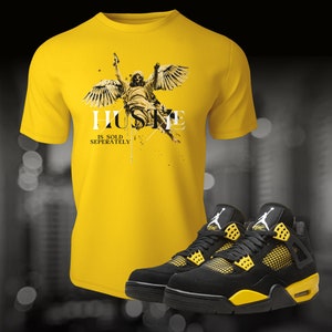 Thunder4 Gelb Hustle Angel Sneaker Match T-Shirt passend zu Streetwear Sommer Unisex Jersey Kurzarm T-Shirt