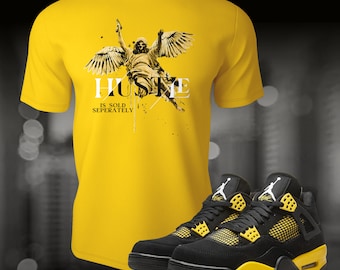 Thunder4 Yellow Hustle Angel Sneaker Match Tee Shirt to match Streetwear Summer Unisex Jersey Short Sleeve Tee