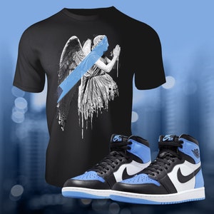 1 Retro High OG UNC Toe Shirt to Match Street Wear Unisex Summer Sneaker Jersey Short Sleeve Tee image 1
