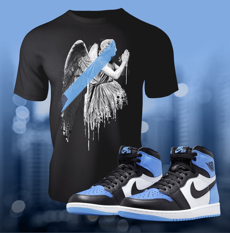 1 Retro High OG UNC Toe Shirt to Match Street Wear Unisex Summer Sneaker Jersey Short Sleeve Tee image 1