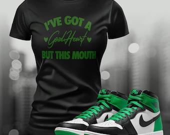 Camiseta verde Retro 1 OG Sneaker Match para combinar con la ropa de calle, camiseta Retro de verano Unisex, camiseta de manga corta