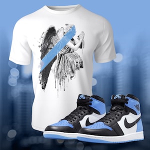 1 Retro High OG UNC Toe Shirt to Match Street Wear Unisex Summer Sneaker Jersey Short Sleeve Tee