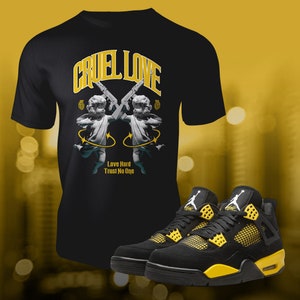 Retro Geel Thunder 4 Sneaker Match T-shirt om te matchen met Streetwear Summer Shoe Match OG Unisex Tee