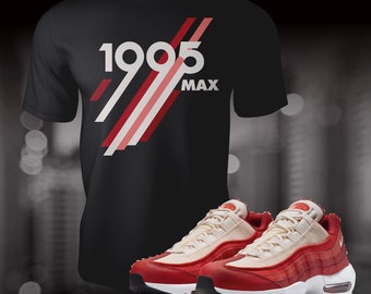 Air Max 95 Mystic Red Shirt to Match Street Wear Summer T-shirt Sneaker Match Tees Unisex Jersey Short Sleeve Tee