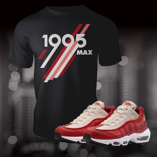 Air Max 95 Mystic Red Shirt pour correspondre à Street Wear Summer T-shirt Sneaker Match Tees Unisex Jersey Short Sleeve Tee