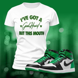 Green Retro 1 OG Sneaker Match Tee T-Shirt to Match Streetwear Shoe Match Retro Summer Unisex Jersey Short Sleeve Tee