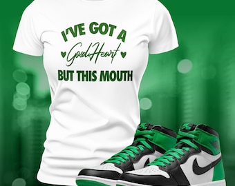 Camiseta verde Retro 1 OG Sneaker Match para combinar con la ropa de calle, camiseta Retro de verano Unisex, camiseta de manga corta