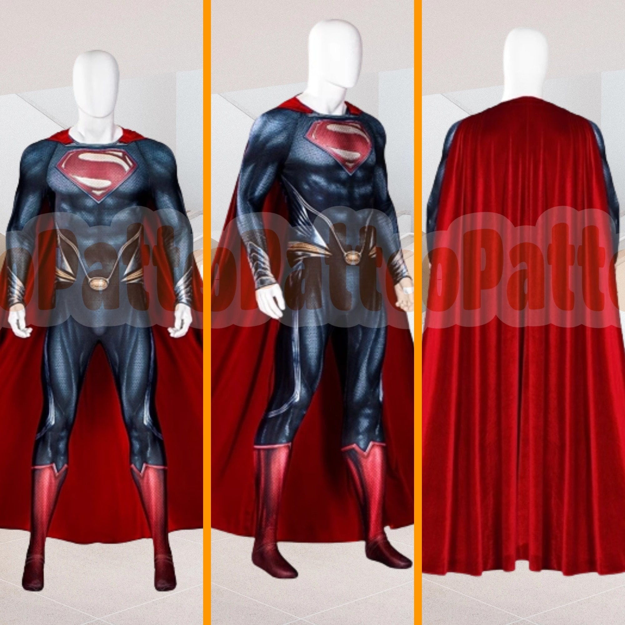 Superman Classic Suit Man of Steel Cosplay Costume Extra Soles