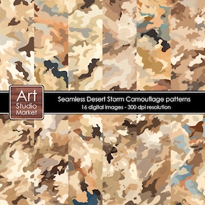 Desert Storm Camouflage Seamless Patterns, instant download commercial use