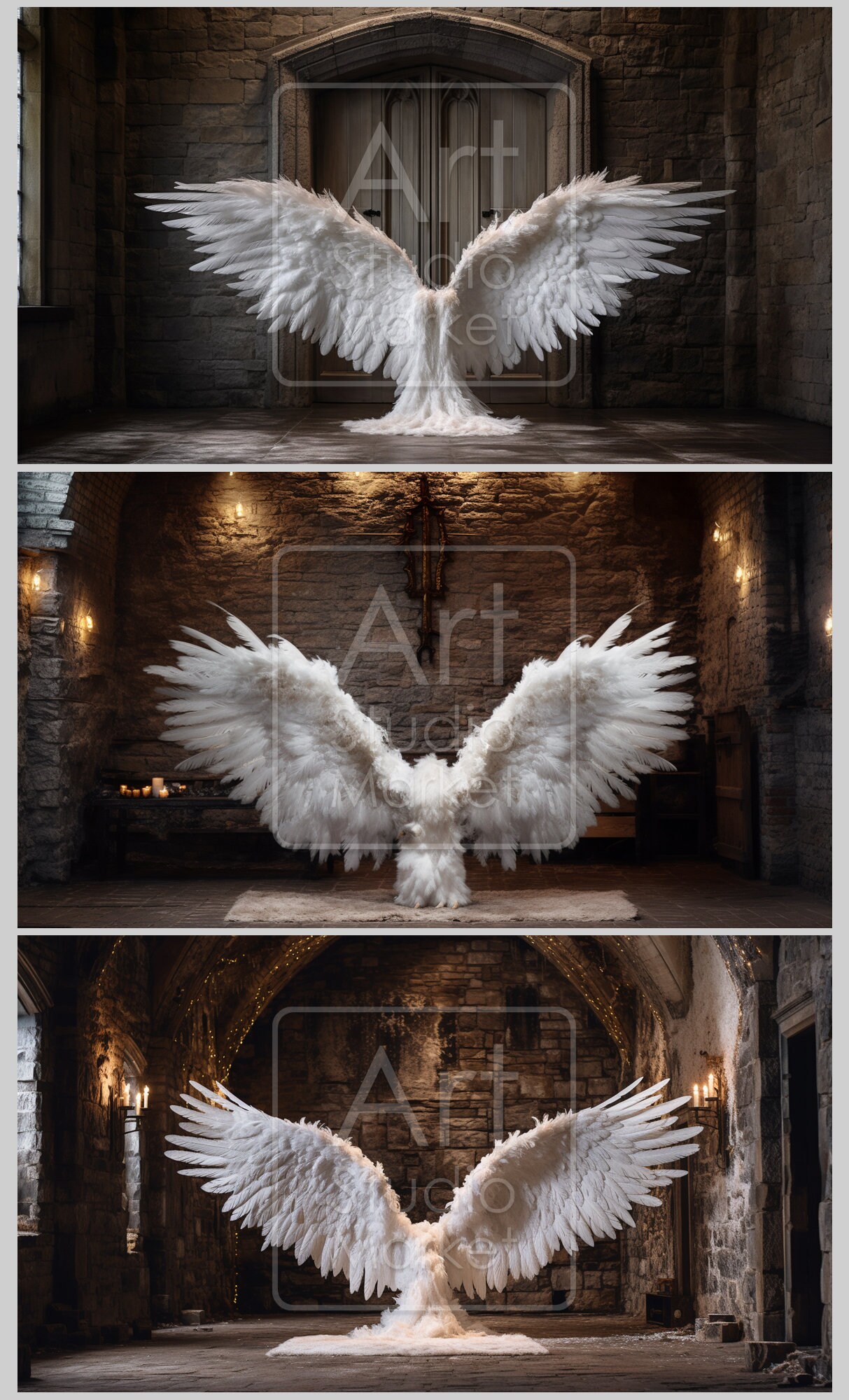 15 Digital Angel Wings Backdrops, Angel Wings Digital Backgrounds ...