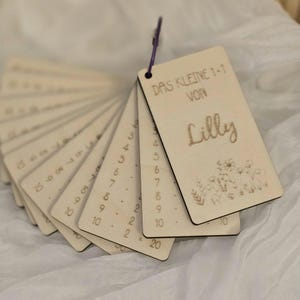Personalisierte Multiplikationskarten aus Holz | Lernkarten „Kleines Einmaleins“  | Geschenk zur Einschulung oder für den Schulstart