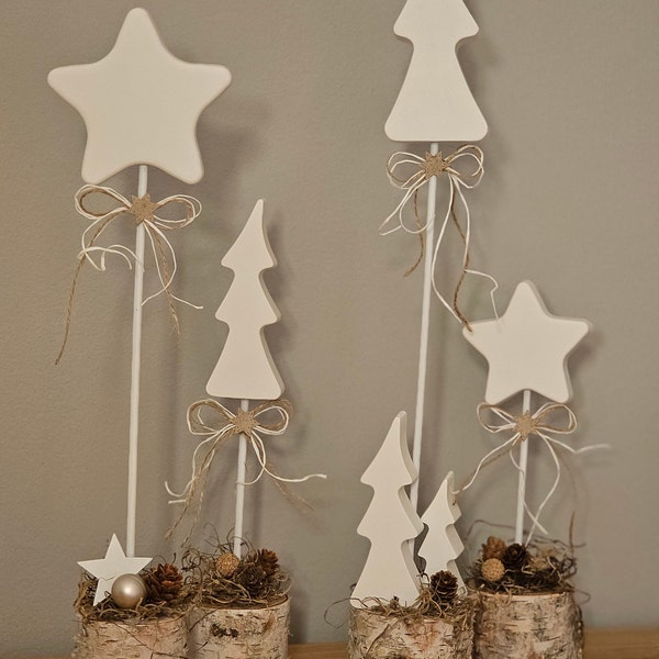 Birch trunk decoration | Christmas tree | Star | Christmas | winter