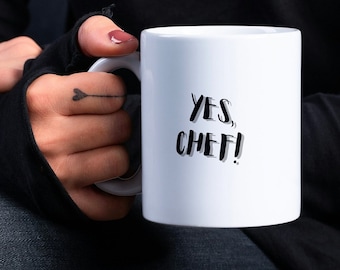 Abschiedsgeschenk "Yes, Chef" Tasse, Lustige Kaffeetasse, Geschenkidee für Chefkoch, Geschenk Kaffeetasse für Freund, 11 oz, Keramikbecher