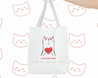 Cat Tote Bag, Cat Lover Gift, Katzen-Einkaufstaschen-Design, Katzen-Tasche, Geschenke für sie, Valentinstag Geschenk, Jutebeutel,Stoffbeutel