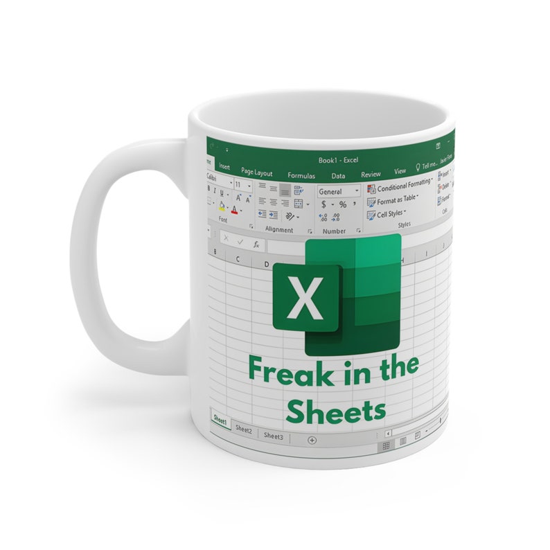 Lustige "Freak in the Sheets" Excel Tasse, Geschenkidee für Mitarbeiter, Buchführung, Chef, Freund, Kaffeetasse, Keramiktasse 11oz, 0,33l