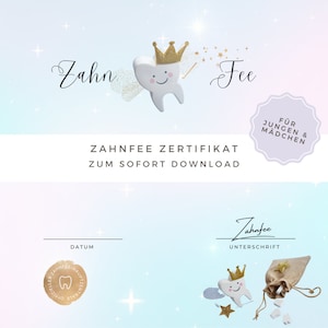 Tooth Fairy証明書 / 証明書証明書「Tooth Fairy」 / Tooth Fairyからの投稿 / Tooth Fairy」デジタルファイルA4 / ドイツ語ダウンロード