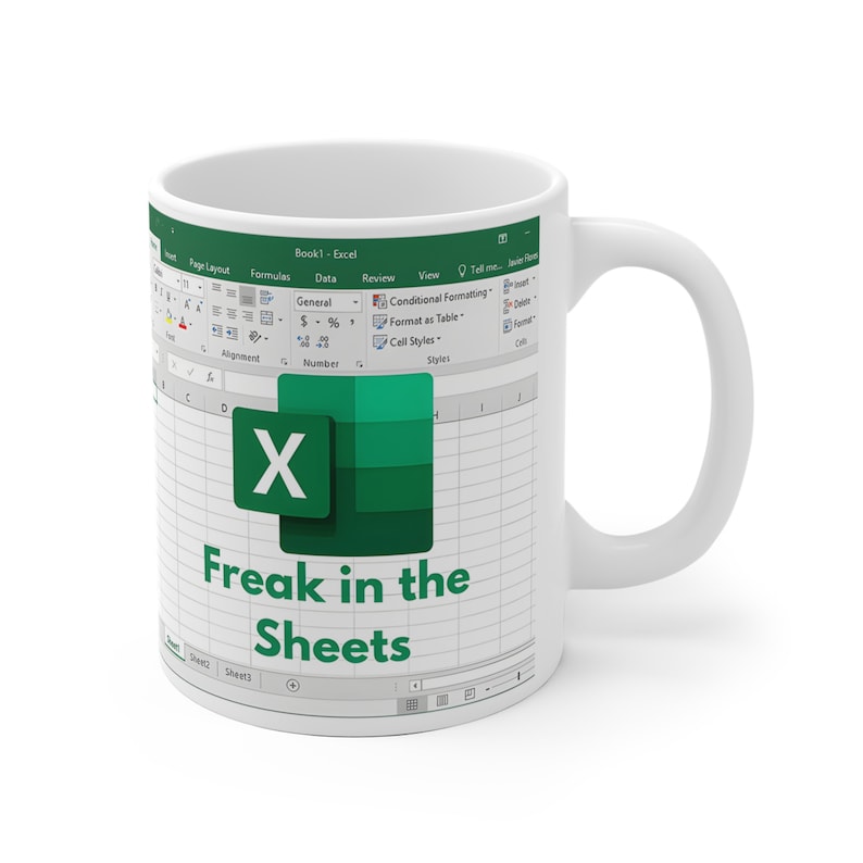 Lustige "Freak in the Sheets" Excel Tasse, Geschenkidee für Mitarbeiter, Buchführung, Chef, Freund, Kaffeetasse, Keramiktasse 11oz, 0,33l