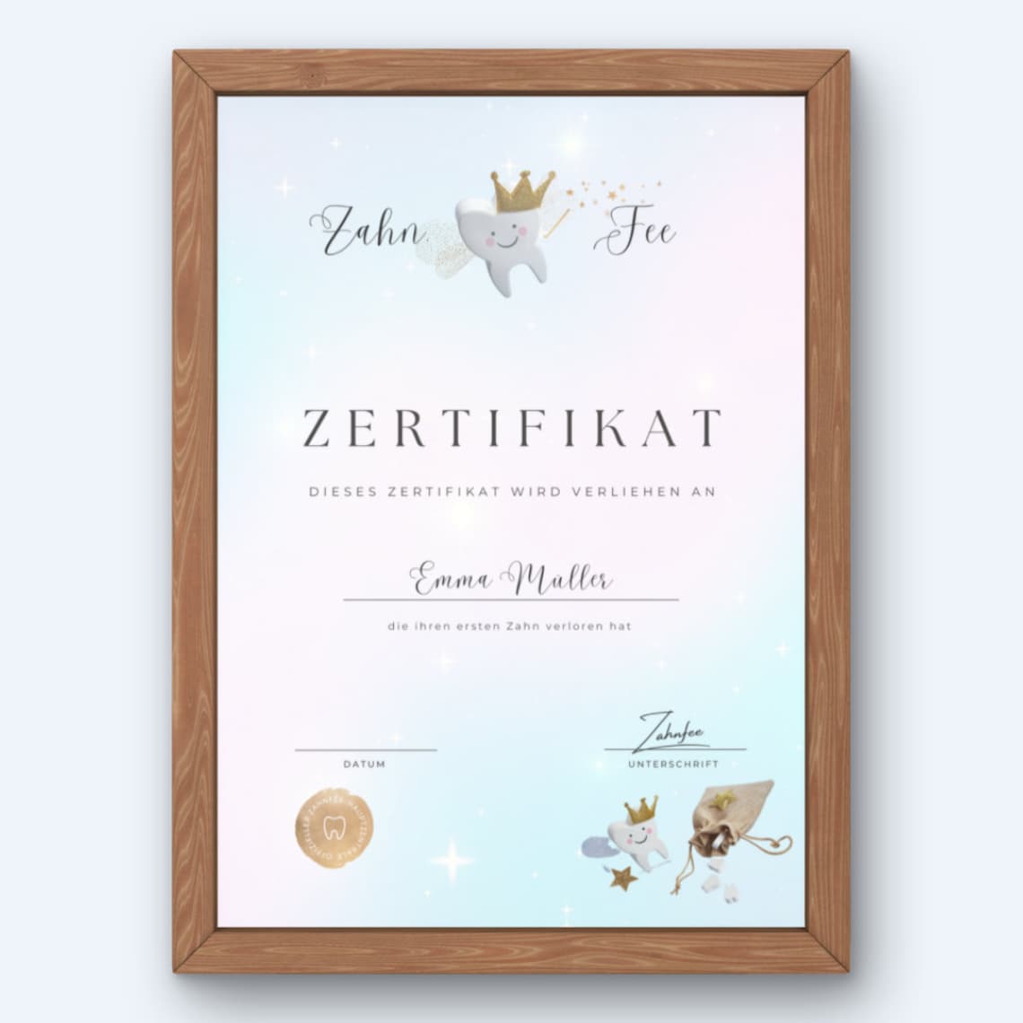 Zahnfee Zertifikat / Urkunde Zertifikat Certificate Zahnfee / Post von