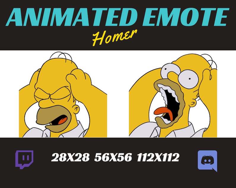 Twitch Emote Animated The Simpsons Homer / GIF Discord Meme yelling Emote for Stream Youtube image 1