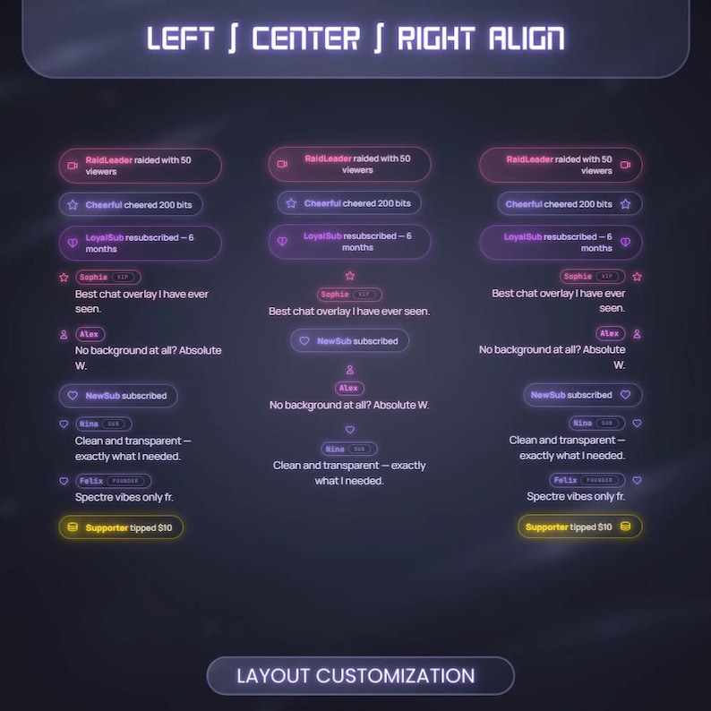 Transparent Chat Box Streamelements | Neon Twitch Chat Widget OBS No ...