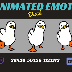 Twitch Animated Emote Walking Duck / GIF Discord Meme Emote for Stream White goose Youtube Overlay