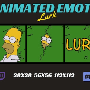 Twitch Emote Animated The Simpsons Homer / GIF Discord Meme Emote voor Stream Lurk Youtube