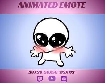 Twitch Emote Blushing Character, Kawaii Emoji for Chat, Small Adorable Blush Animated Emote